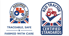 Assured Food Standards Farmed with Care and Red Tractor Certified Standard logos